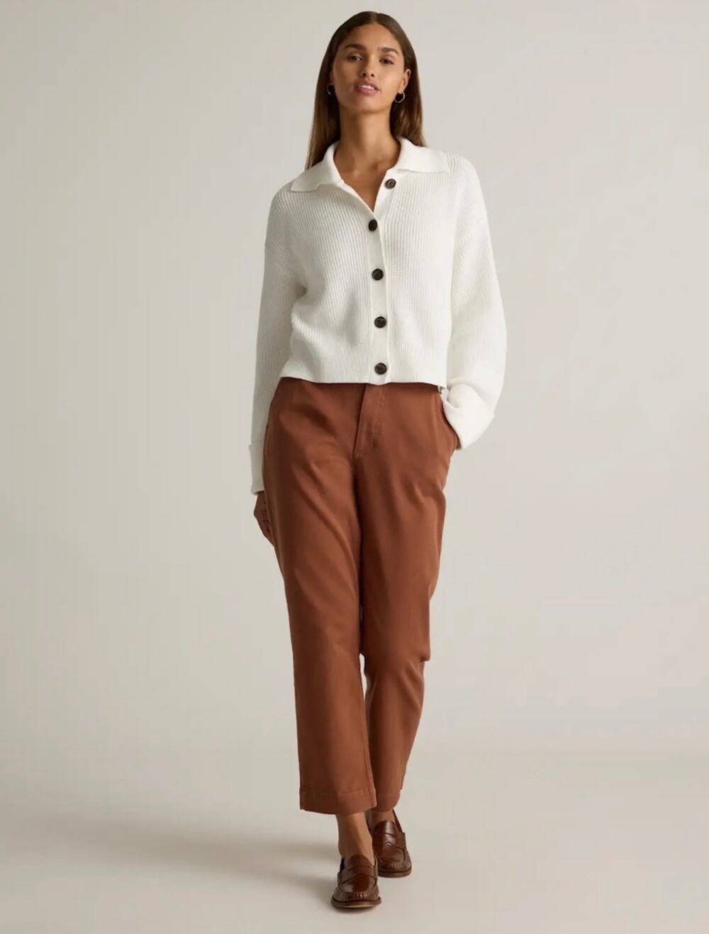 Quince Brown Straight-Leg Pants